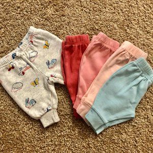 5 Pairs Carter’s Baby Girls’ Pull-On Pants, Newborn